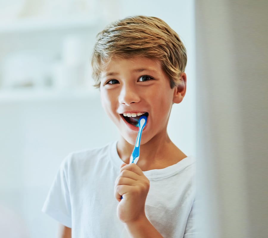 Brushing teeth at San Marcos Kids Dentistry in San Marcos, CA